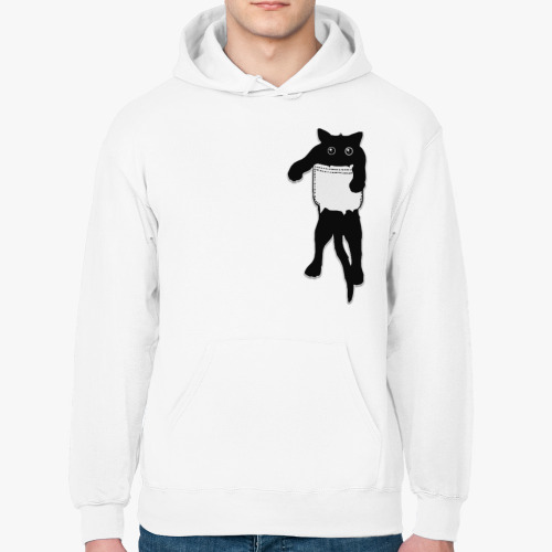Толстовка худи с принтом Кот в кармане