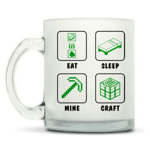 Кружка матовая с принтом Minecraft
