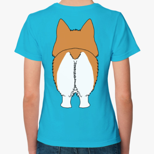 Женская футболка с принтом Две Стороны Корги