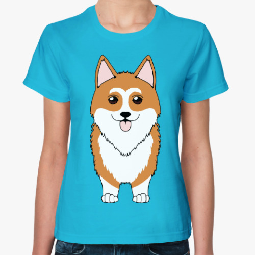Женская футболка с принтом Две Стороны Корги