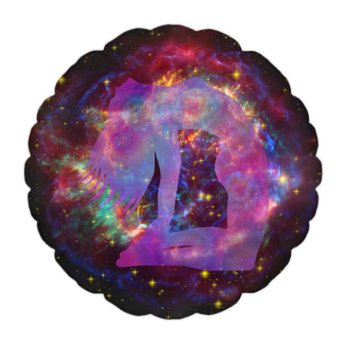 Подушка с принтом Космическая Уштрасана