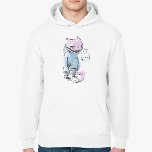 Толстовка худи с принтом Кот