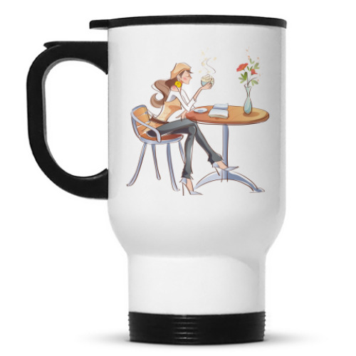 Кружка-термос с принтом Девушка