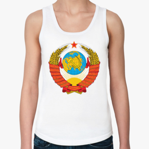 Женская майка с принтом  Герб СССР