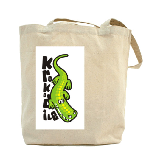 Сумка шоппер с принтом Крокодил и утка