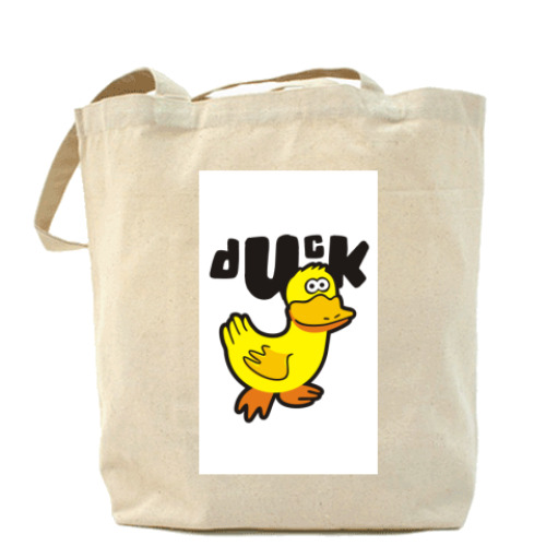 Сумка шоппер с принтом Крокодил и утка