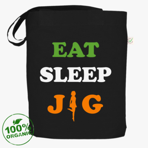 Сумка шоппер с принтом Eat.Sleep.Jig