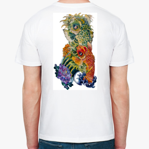 Футболка с принтом  Якудза Кои