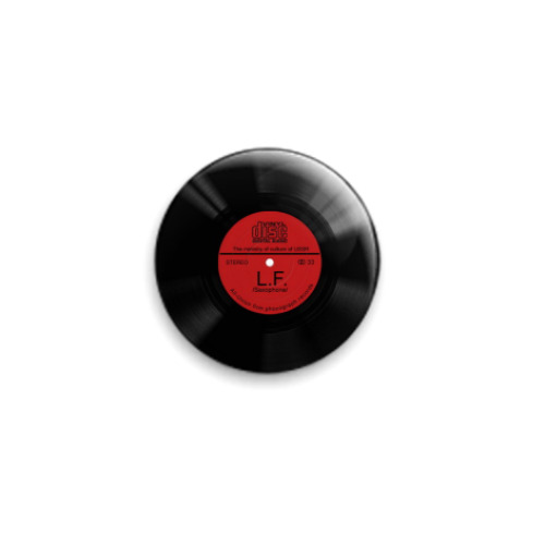 Значок 25мм с принтом  'Винил'