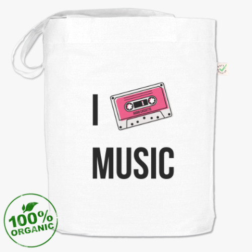 Сумка шоппер с принтом I Love Music