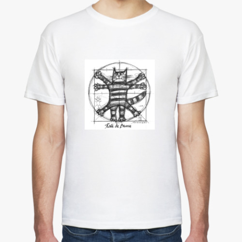 Футболка с принтом  Кот да Винчи