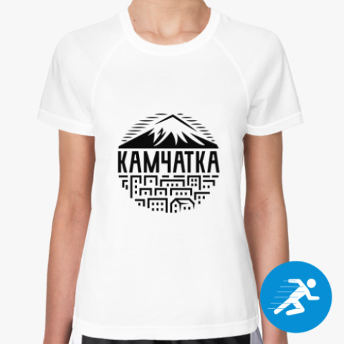Женская спортивная футболка с принтом Камчатка
