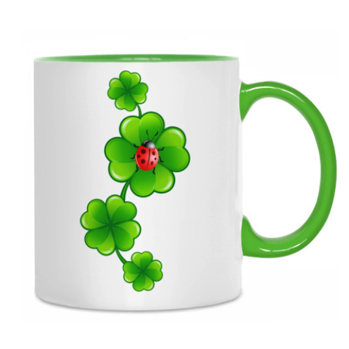 Кружка с принтом Кармашек с клевером