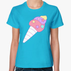 Классическая женская футболка Мороженое