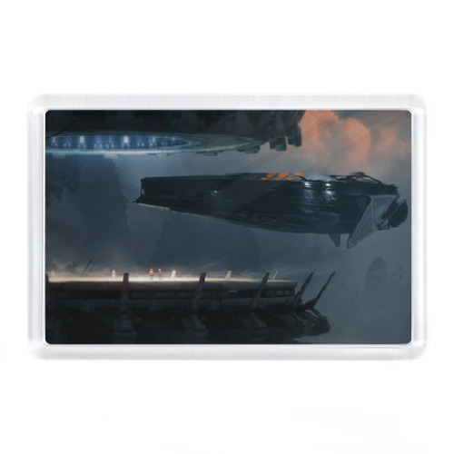 Магнит с принтом Космический корабль