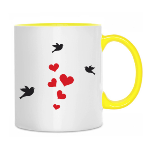 Кружка с принтом Кот и сердце