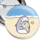 Акула и тюлень на пляже