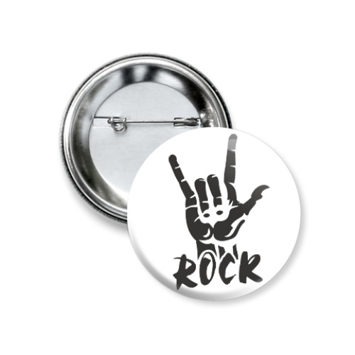 Значок 37мм с принтом Рок (Rock)