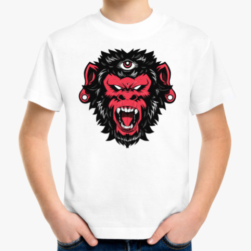 Детская футболка с принтом Crazy Monkey