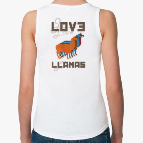Женская майка с принтом Love Llamas