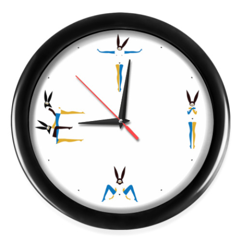 Настенные часы с принтом Bunnytime