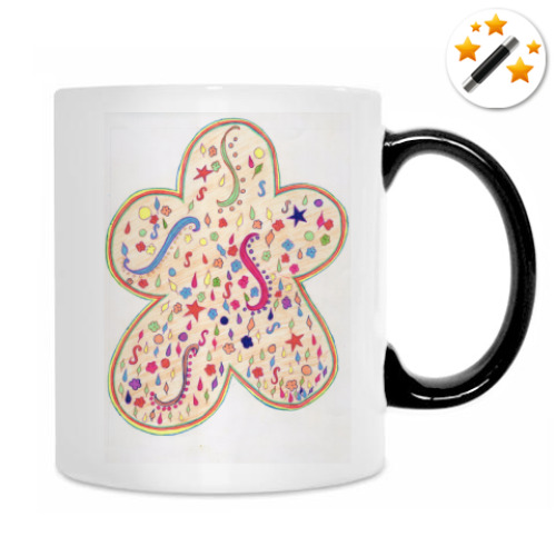 Кружка-хамелеон с принтом Цветок