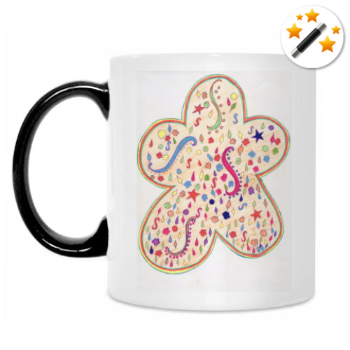 Кружка-хамелеон с принтом Цветок