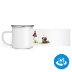 Кружка металлическая белая (круговая запечатка)