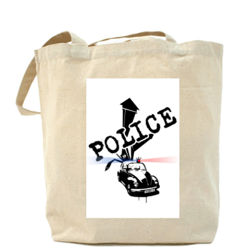 Сумка шоппер с принтом 'POLICE'