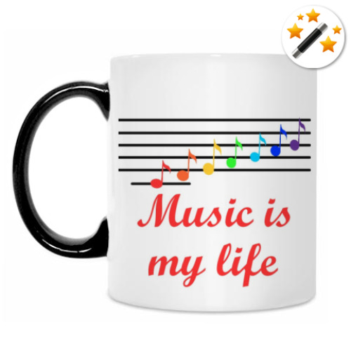Кружка-хамелеон с принтом Music