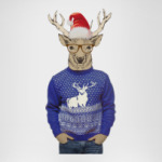 Олень хипстер новогодний