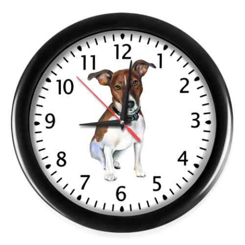 Настенные часы с принтом Джек рассел терьер