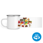 Кружка металлическая белая (круговая запечатка)