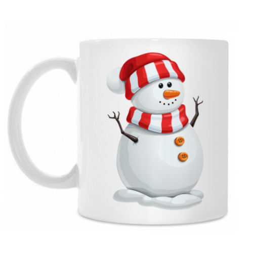 Кружка с принтом Снеговик