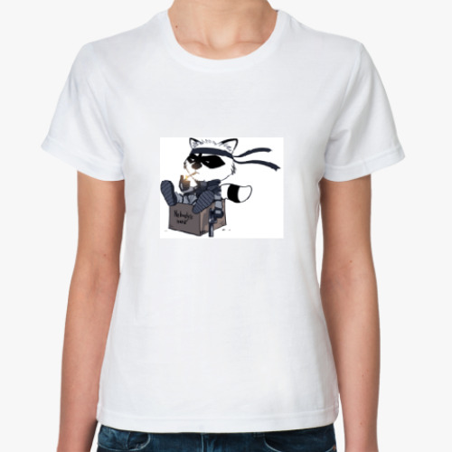 Классическая футболка с принтом Енот МГС