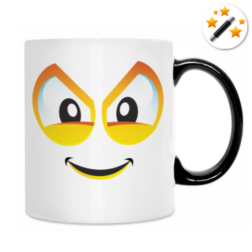 Кружка-хамелеон с принтом Смайлик