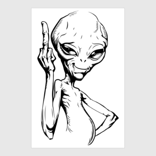 Постер с принтом смешной пришелец (funny alien)