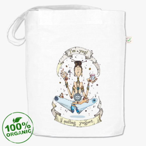 Сумка шоппер с принтом Йог с йогуртом