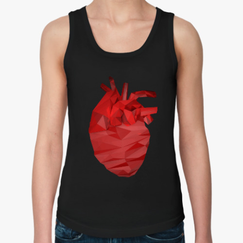 Женская майка с принтом Сердце 3D