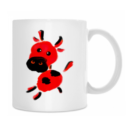 Кружка с принтом 'Красная корова'