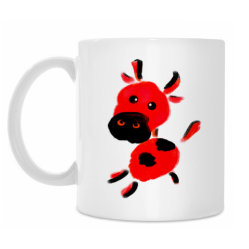 Кружка с принтом 'Красная корова'