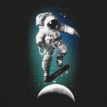 Astronaut on skateboard