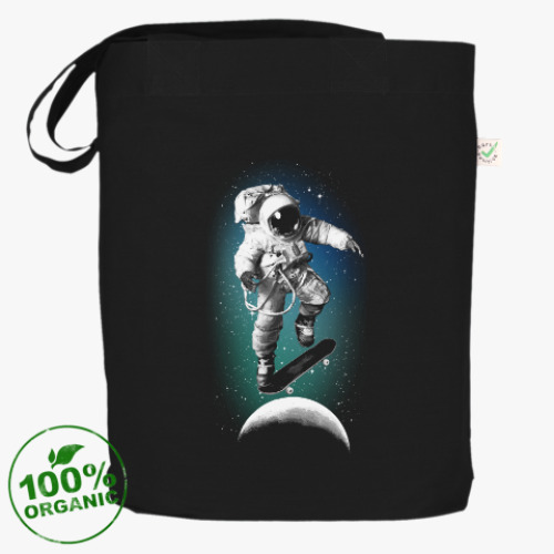 Сумка шоппер с принтом Astronaut on skateboard