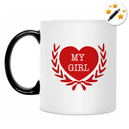 Кружка-хамелеон с принтом my girl