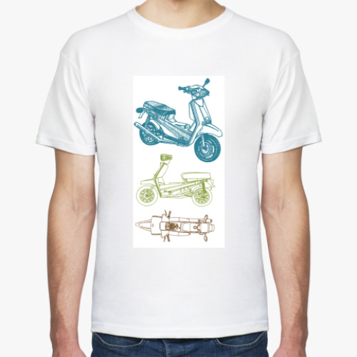 Футболка с принтом мотороллер
