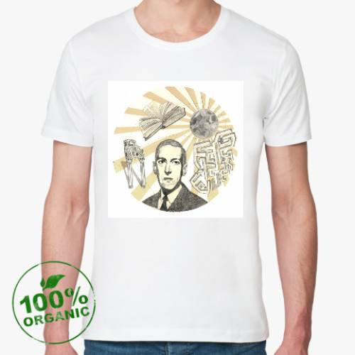 Футболка из органик-хлопка с принтом Говард Филлипс Лавкрафт