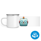 Кружка металлическая белая (круговая запечатка)