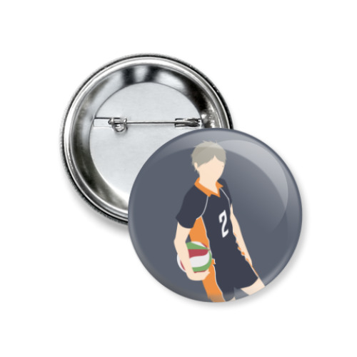 Значок 37мм с принтом Haikyuu!! Волейбол!! Сугавара