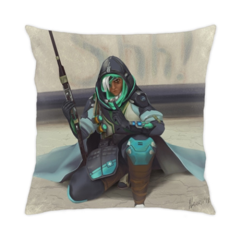 Подушка с принтом Overwatch: Ana