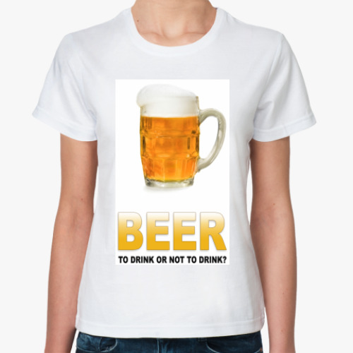 Классическая футболка с принтом Beer